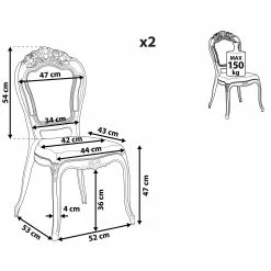 Beliani Eetkamerstoel Set Van 2 Kunststof Transparant Zwart VERMONT II -Exporteren Stoelen Winkel undef src sa picid 816639 type whitesh image scaled