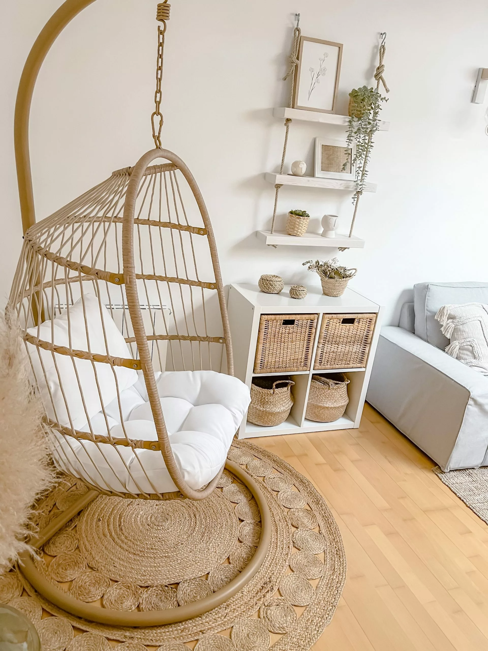 Beliani Hangstoel Met Standaard Rotan Natuurlijk ALBA 12 Beliani Hangstoel Met Standaard Rotan Natuurlijk ALBA - Afbeelding 10