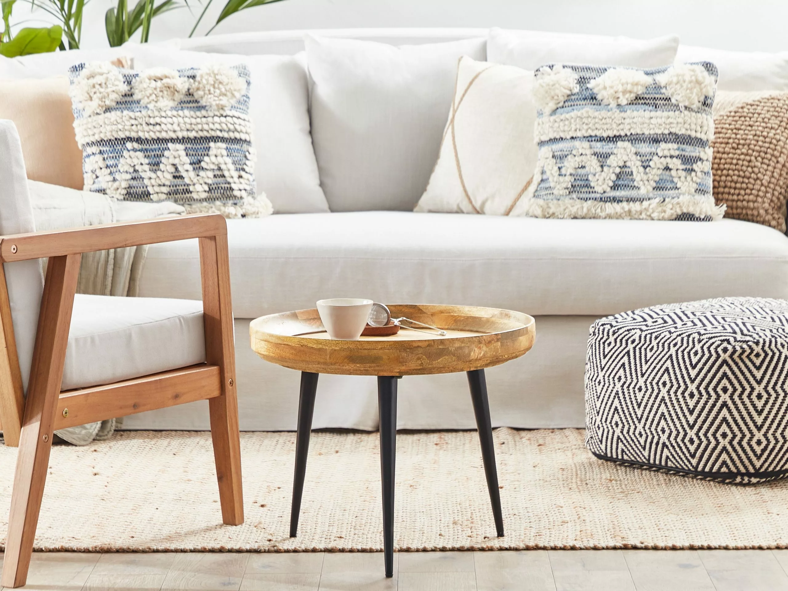 Beliani Salontafel Mangohout/zwart EDNA - Afbeelding 2