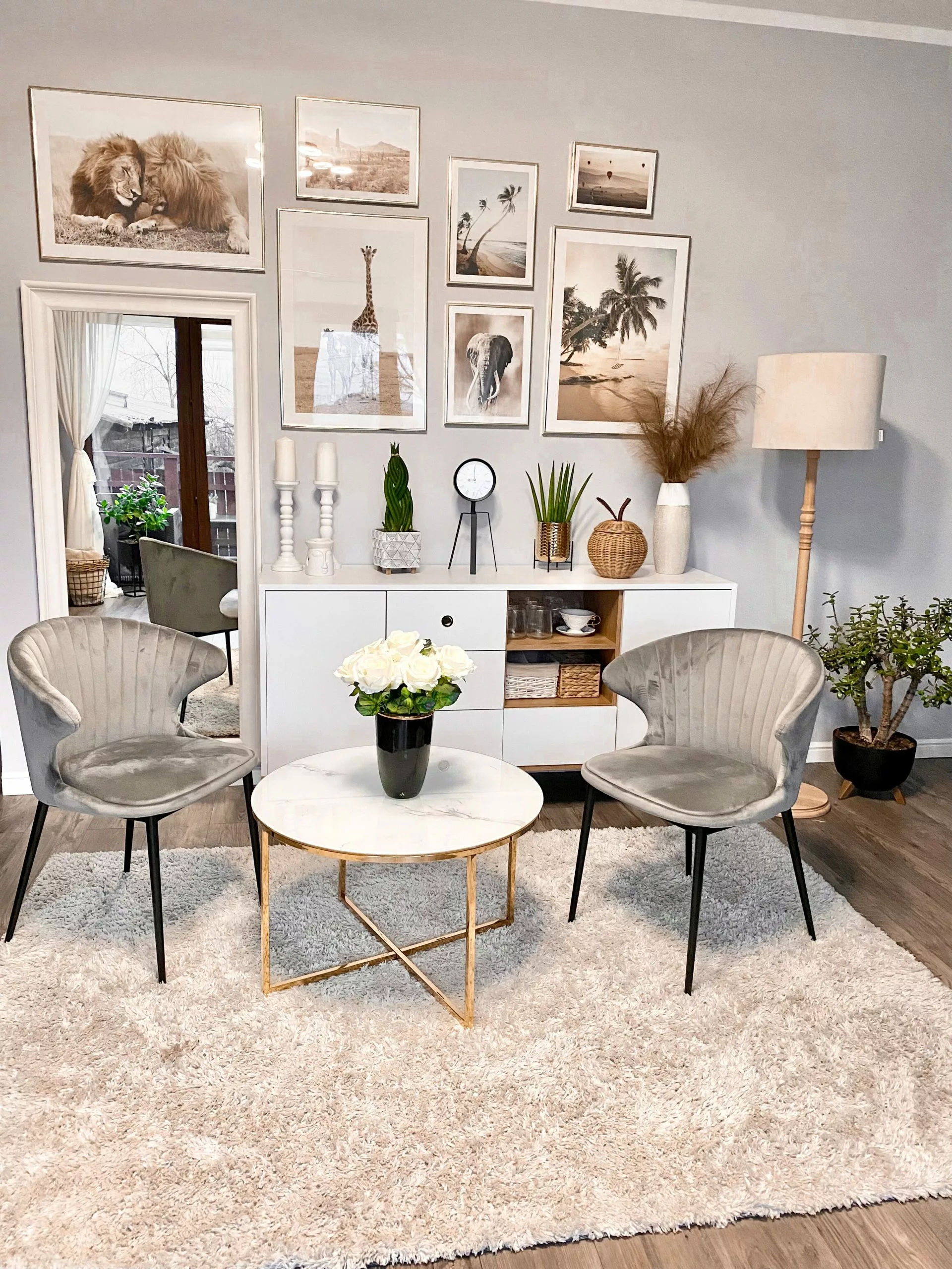 Beliani Eetkamerstoel Set Van 2 Fluweel Grijs AUGUSTA - Afbeelding 9