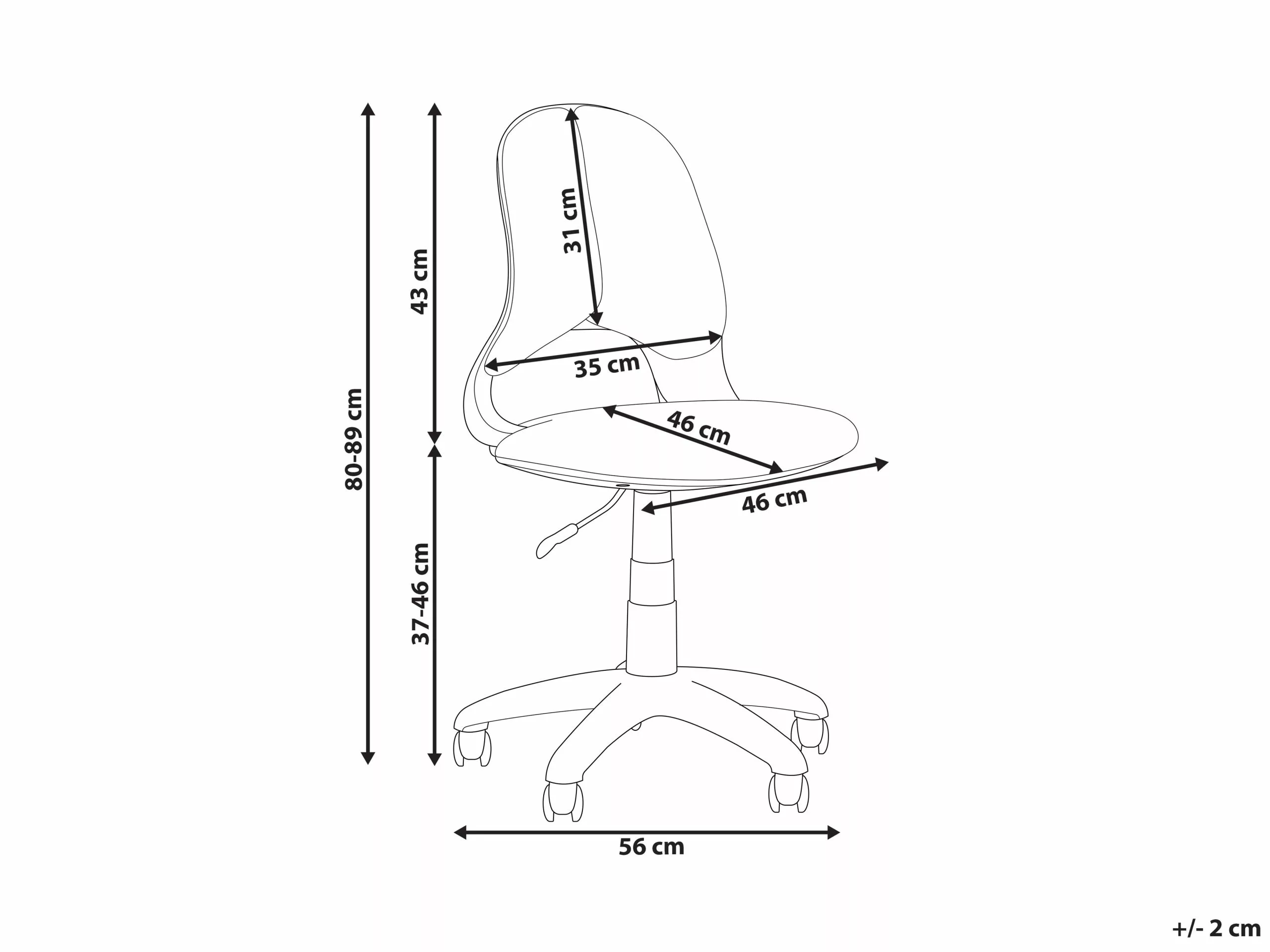 Beliani Bureaustoel Roze MARGUERITE - Afbeelding 10