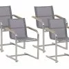 Beliani Tuinstoel Set Van 4 RVS Grijs COSOLETO