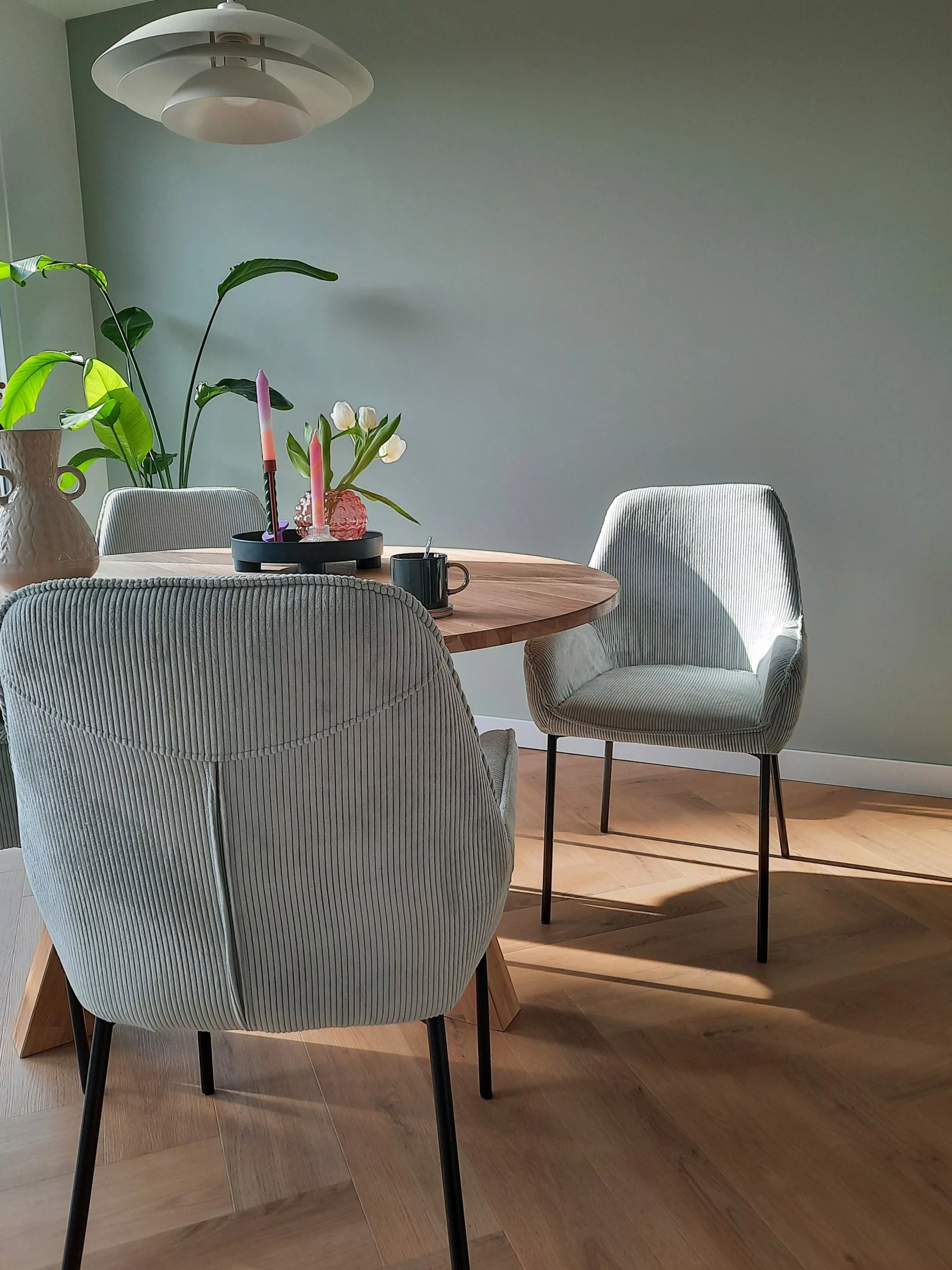 Beliani Eetkamerstoel Set Van 2 Corduroy Mintgroen LOVERNA - Afbeelding 6