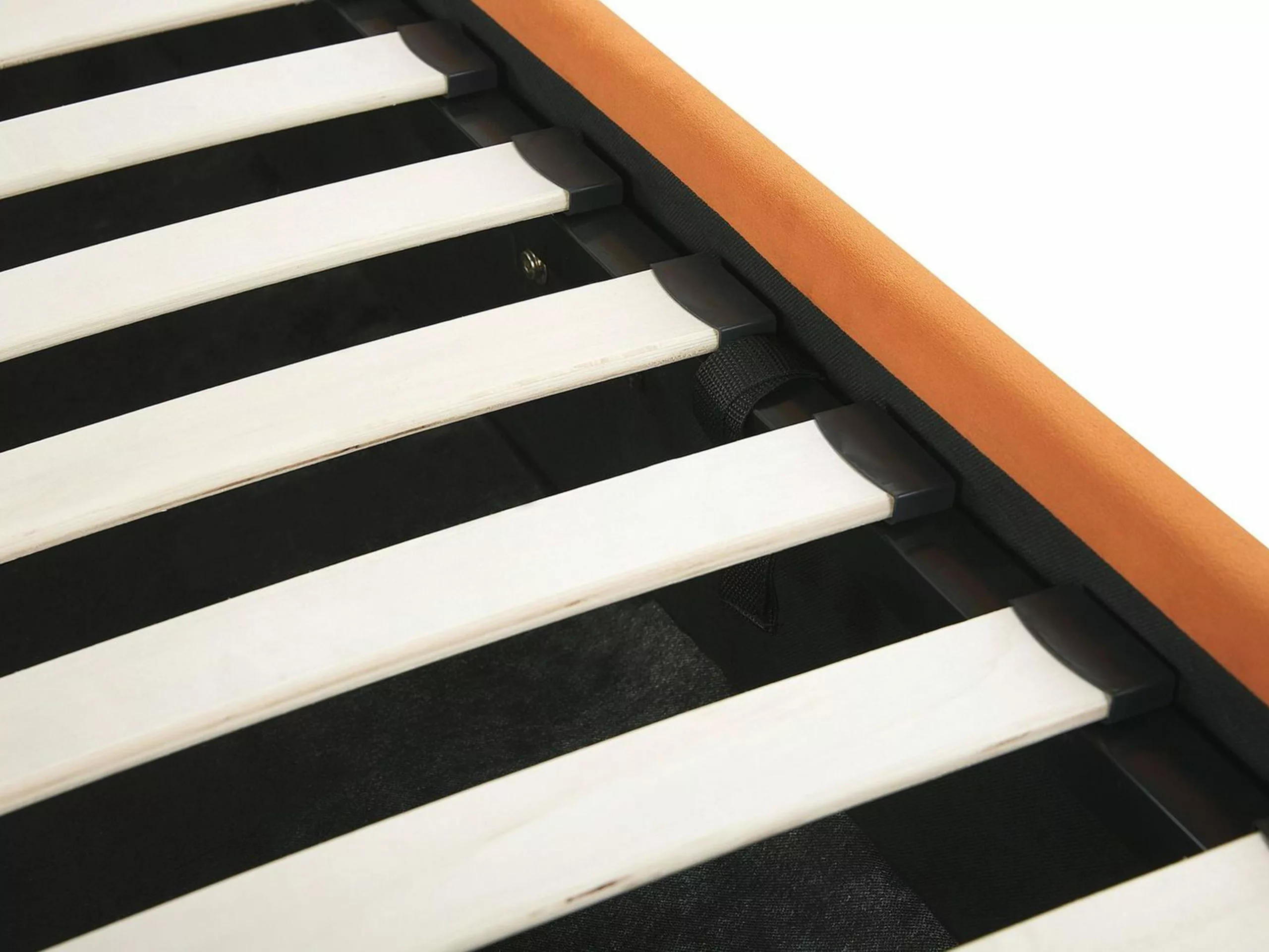 Beliani Bed Fluweel Oranje Met Opbergruimte In Diverse Formaten ROUEN - Afbeelding 9