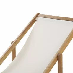 Beliani Ligstoel Set Van 2 Acaciahout Stof Lichthout/kamille ANZIO -Exporteren Stoelen Winkel undef src sa picid 819631 type whitesh image scaled