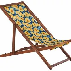 Beliani Ligstoel Set Van 2 Acaciahout Stof Geel ANZIO -Exporteren Stoelen Winkel undef src sa picid 820024 type whitesh image scaled