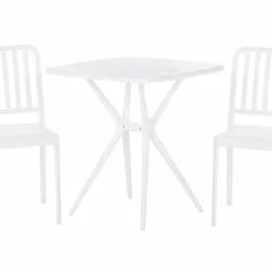Beliani Balkonset Kunststof Wit SERSALE
