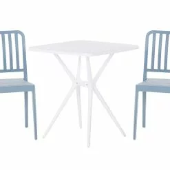 Beliani Balkonset Kunststof Blauw/wit SERSALE