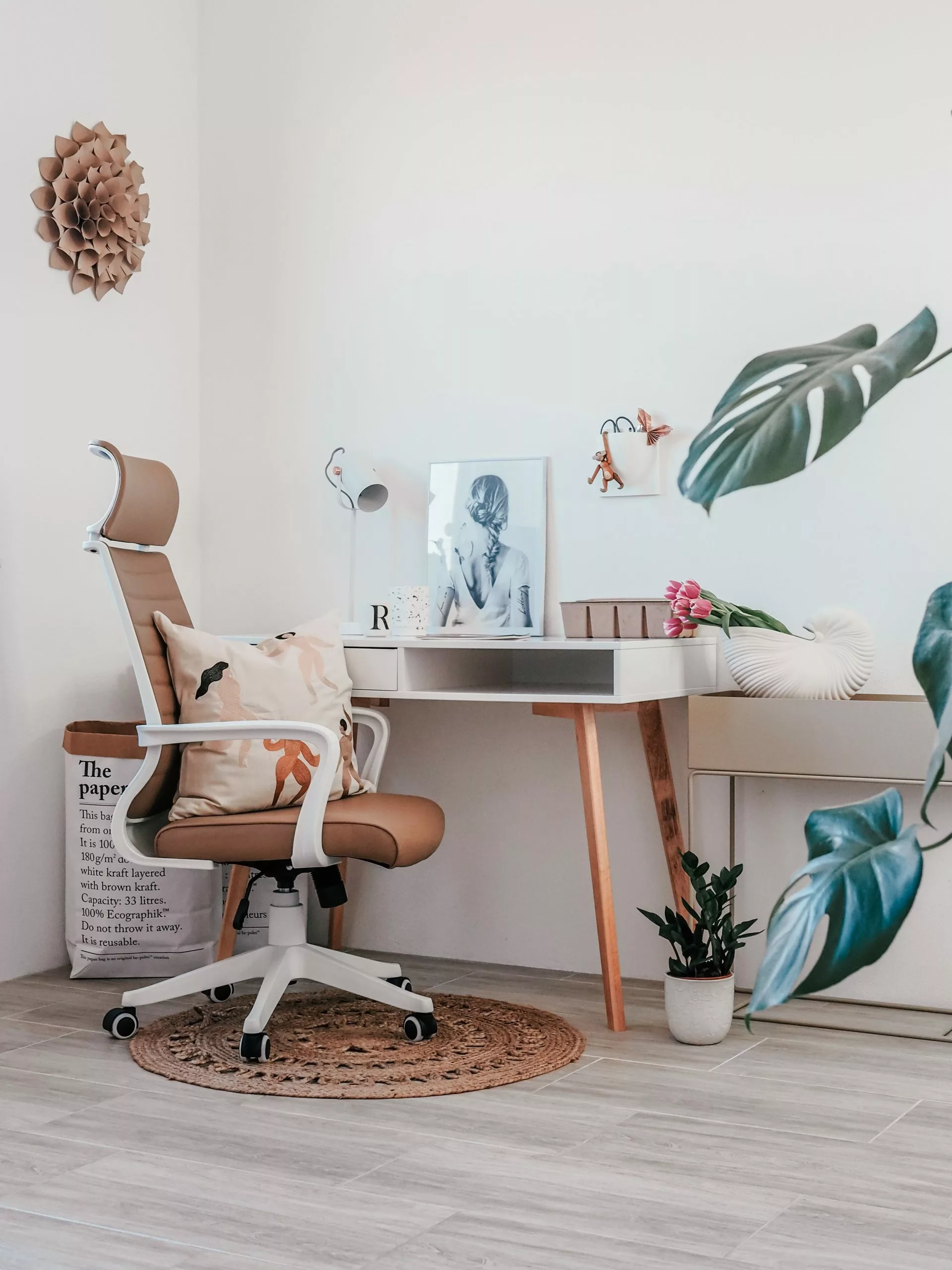 Beliani Bureaustoel Lichtbruin/wit LEADER 10 Beliani Bureaustoel Lichtbruin/wit LEADER - Afbeelding 8