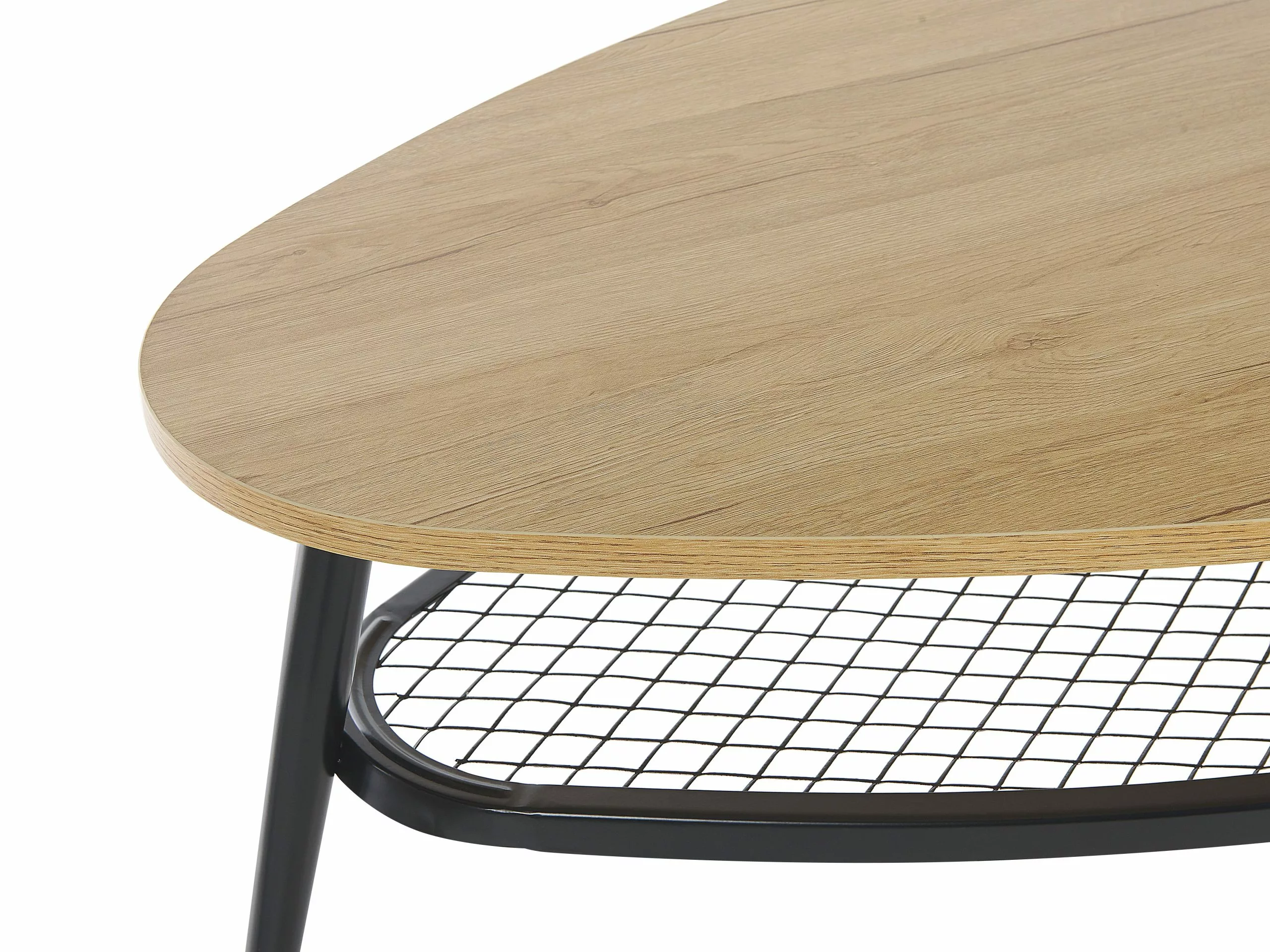 Beliani Salontafel Licht Hout Met Zwart DORENA 7 Beliani Salontafel Licht Hout Met Zwart DORENA - Afbeelding 5