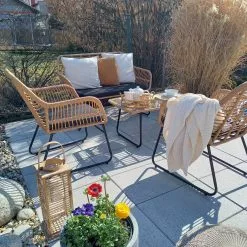 Beliani Loungeset 4-zits Rotan Beige/zwart MINORI -Exporteren Stoelen Winkel undef src sa picid 821319 type whitesh image 2 scaled