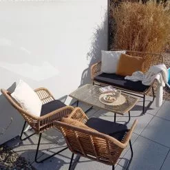 Beliani Loungeset 4-zits Rotan Beige/zwart MINORI -Exporteren Stoelen Winkel undef src sa picid 821329 type whitesh image 2 scaled