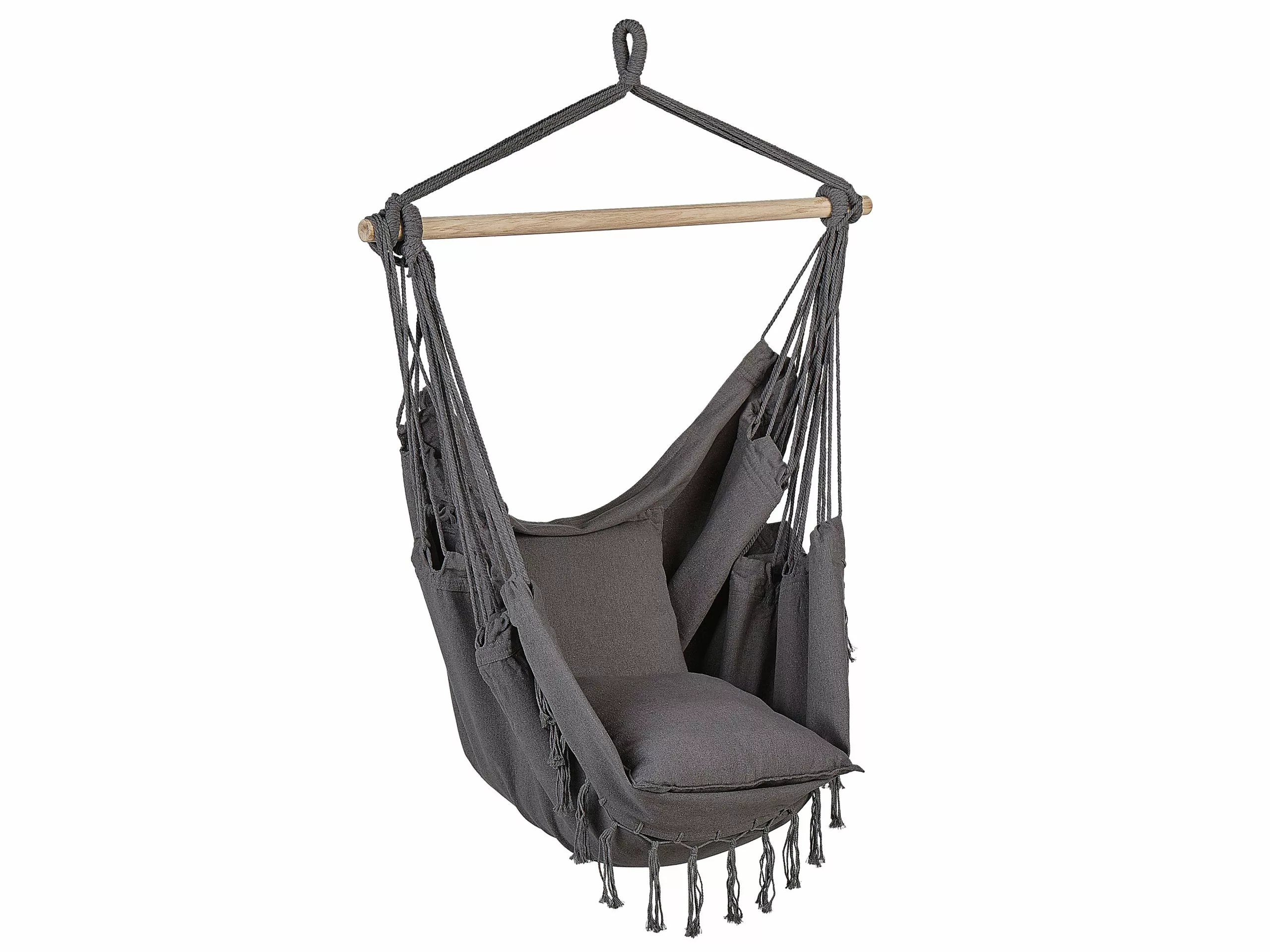 Beliani Hangstoel Katoen Grijs BONEA