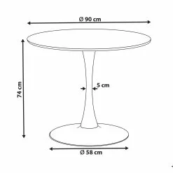 Beliani Eettafel Licht Hout Met Zwart ⌀ 90 Cm BOCA -Exporteren Stoelen Winkel undef src sa picid 821590 type whitesh image scaled