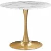 Beliani Eettafel Wit/goud Marmerlook ⌀ 90 Cm BOCA -Exporteren Stoelen Winkel undef src sa picid 821591 type whitesh image