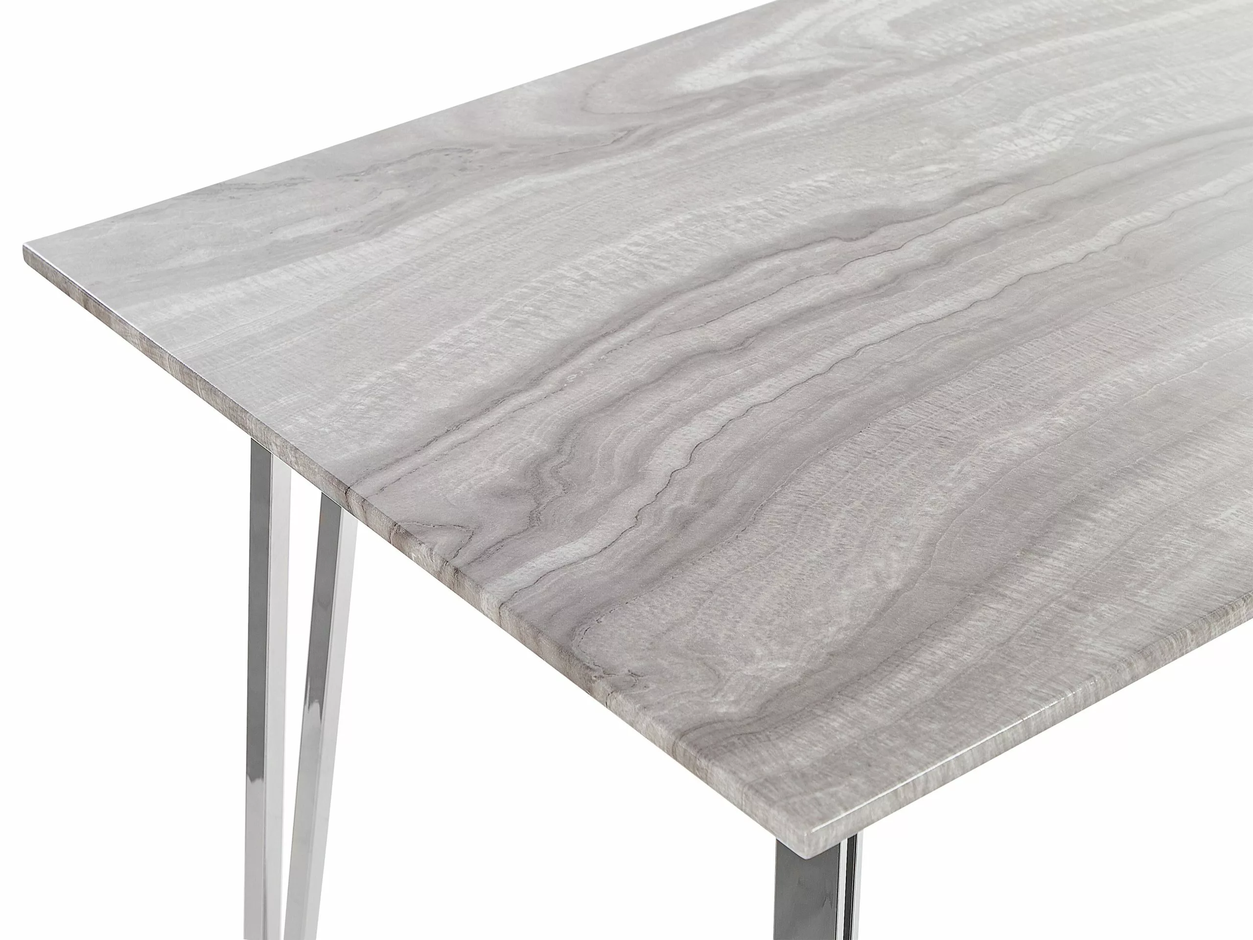Beliani Eettafel Marmereffect Met Zilver 120 X 70 Cm GREYTON - Afbeelding 4