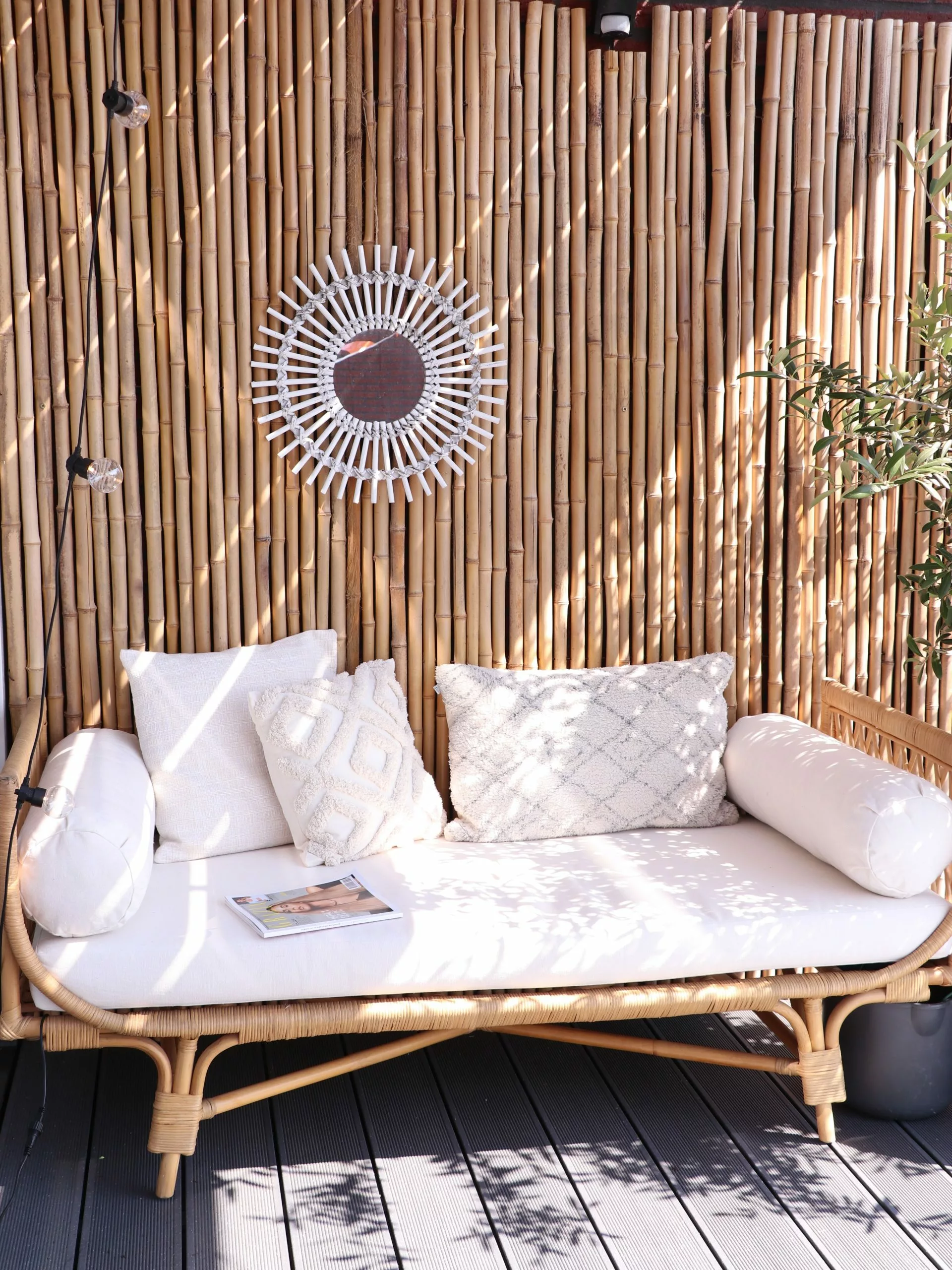 Beliani Tuinbank Rotan Natuurlijk/beige BALLAO - Afbeelding 3