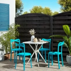 Beliani Eetkamerstoel Set Van 4 Kunststof Blauw CAMOGLI -Exporteren Stoelen Winkel undef src sa picid 823810 type color image scaled