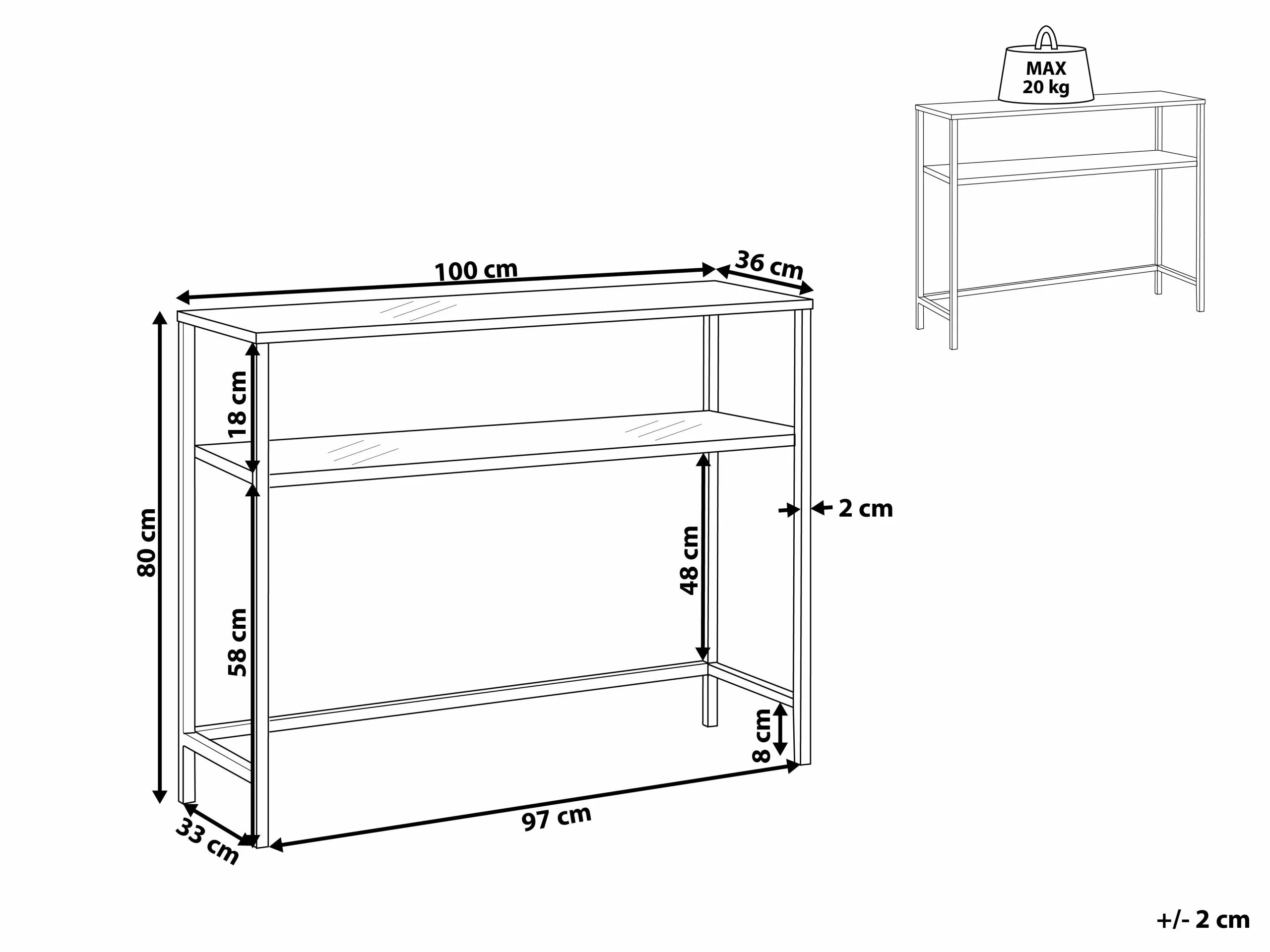Beliani Consoletafel Goud ALINE - Afbeelding 6