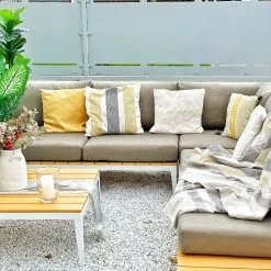 Beliani Loungeset 5-zits Aluminium Grijs POSITANO -Exporteren Stoelen Winkel undef src sa picid 824417 type whitesh image 2