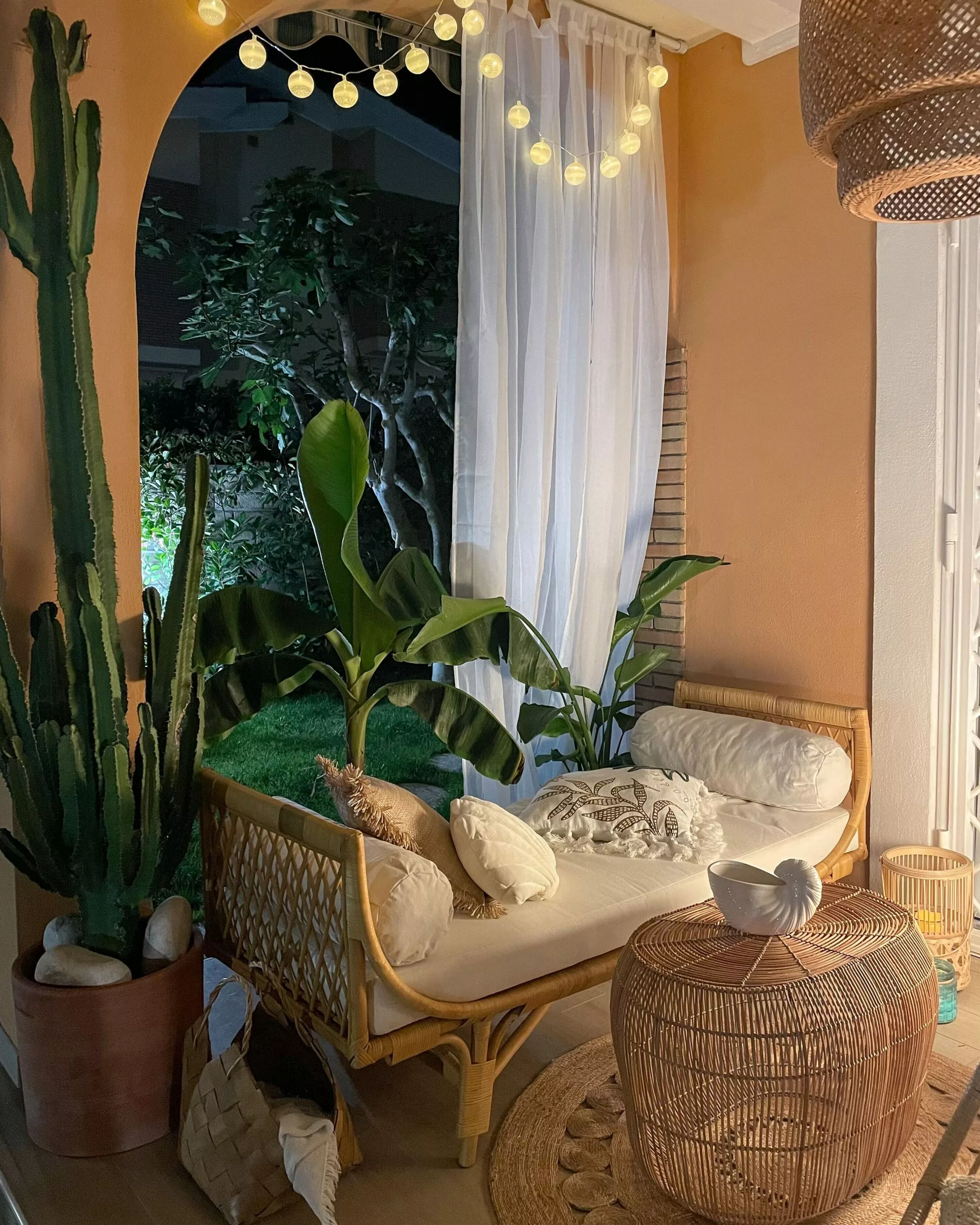 Beliani Tuinbank Rotan Natuurlijk/beige BALLAO - Afbeelding 7