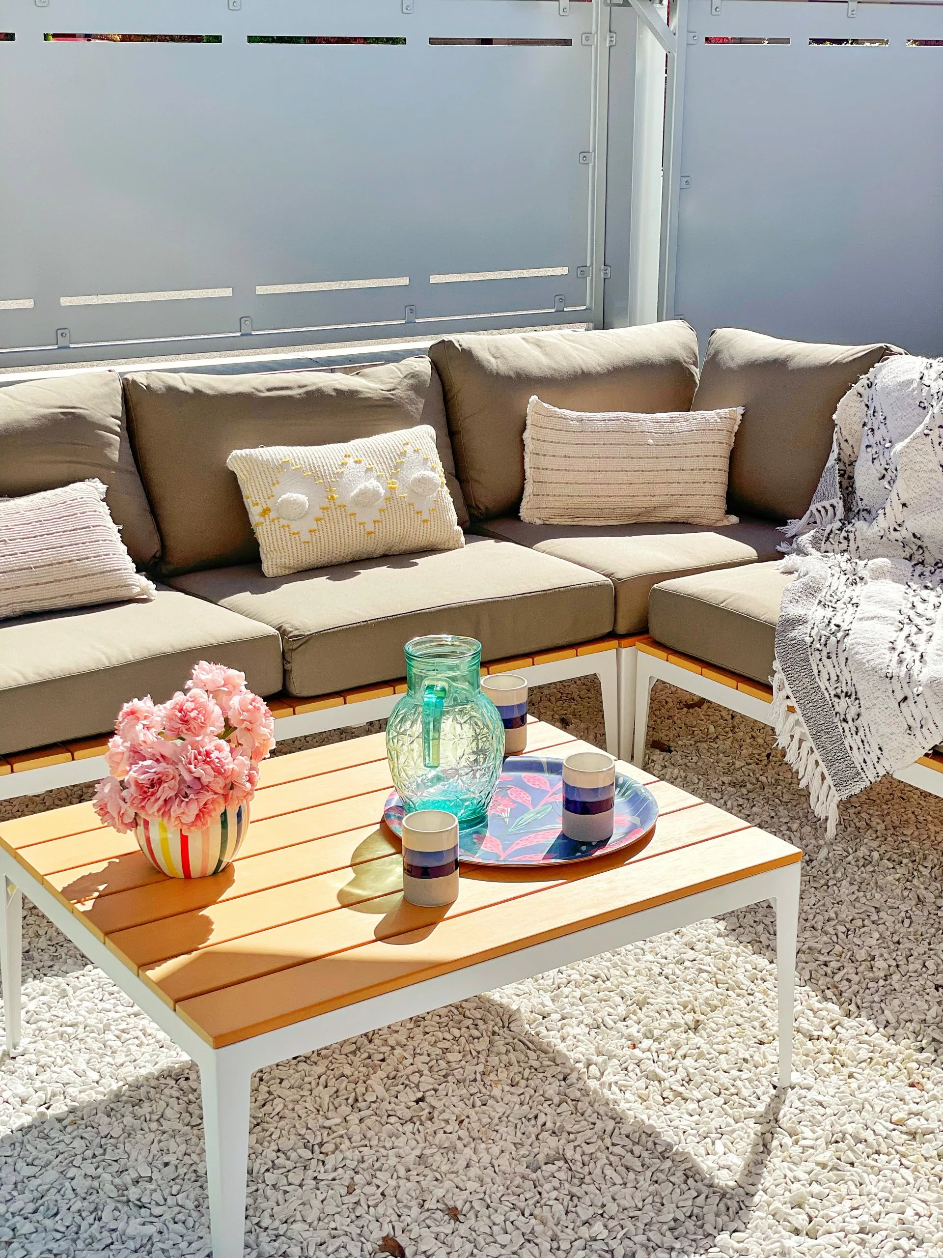 Beliani Loungeset 5-zits Aluminium Grijs POSITANO - Afbeelding 5