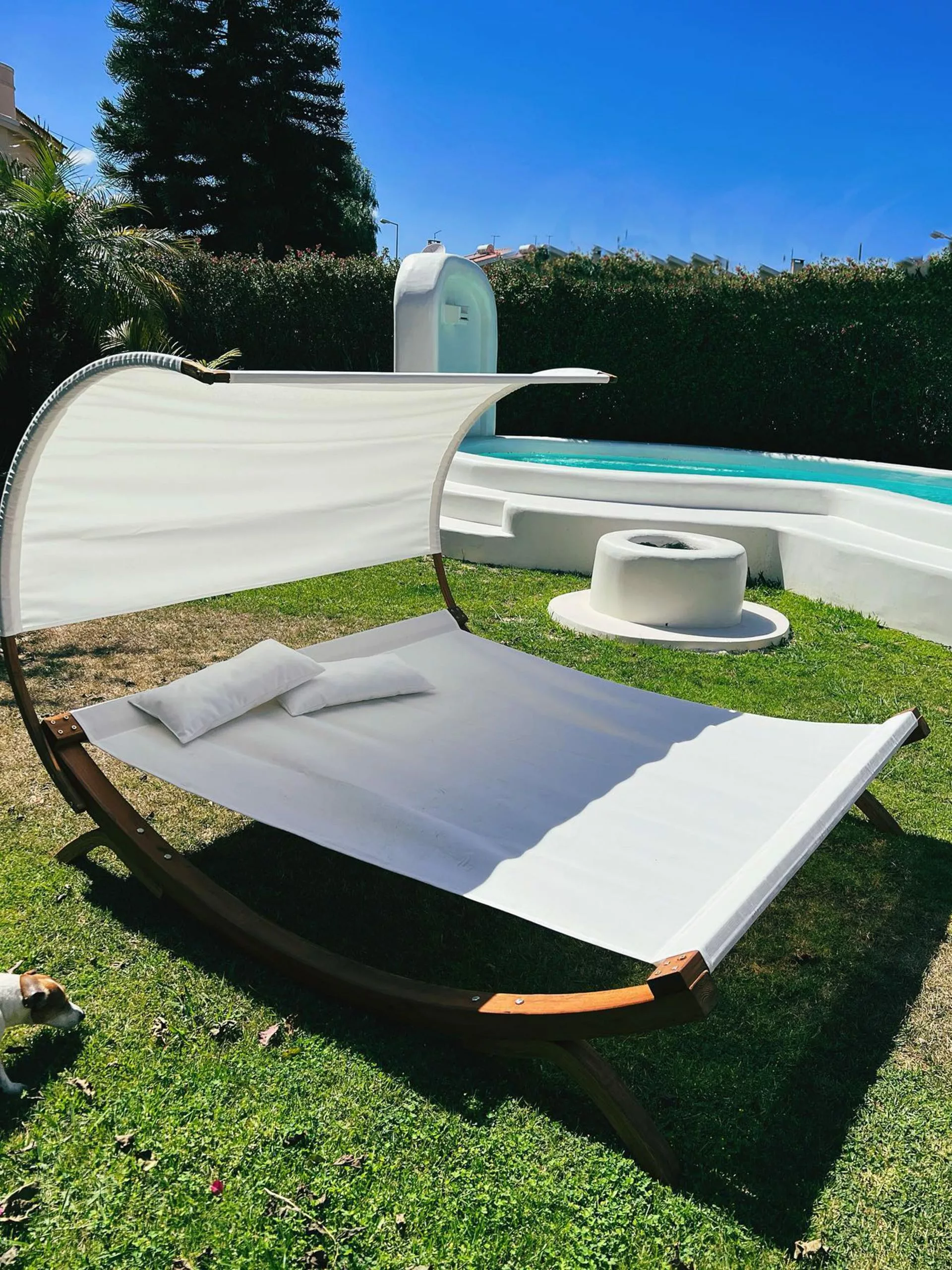 Beliani Ligstoel Voor 2 Personen Beige TERAMO - Afbeelding 8