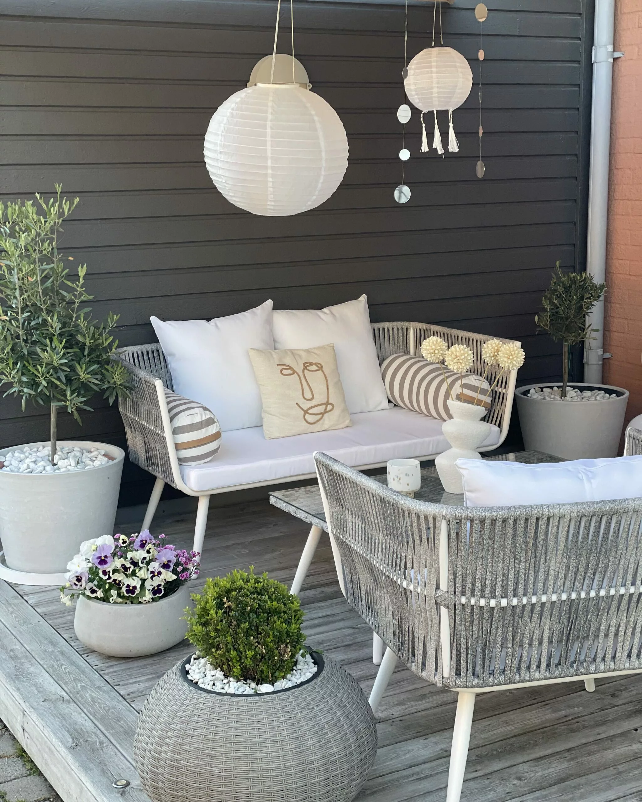 Beliani Loungeset 4-zits Rotan Crème RAGUSA - Afbeelding 6