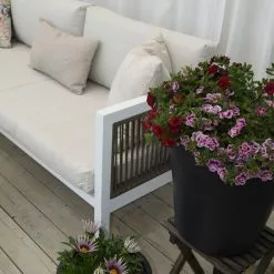 Beliani Loungeset 4-zits Aluminium Wit/bruin Linkszijdig BORELLO -Exporteren Stoelen Winkel undef src sa picid 824861 type whitesh image 2 scaled