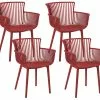 Beliani Eetkamerstoel Set Van 4 Kunststof Rood PESARO -Exporteren Stoelen Winkel undef src sa picid 825411 type whitesh image