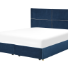 Beliani Fluwelen Tweepersoonsbed Ottomaan Bed Met Lades Blauw VERNOYES -Exporteren Stoelen Winkel undef src sa picid 825485 type whitesh image