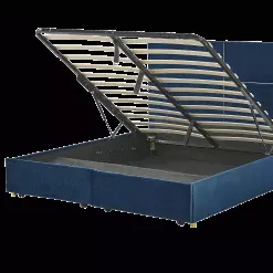 Beliani Fluwelen Tweepersoonsbed Ottomaan Bed Met Lades Blauw VERNOYES -Exporteren Stoelen Winkel undef src sa picid 825487 type whitesh image