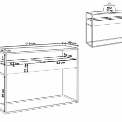 Beliani Consoletafel Donker Hout Met Zwart WACO -Exporteren Stoelen Winkel undef src sa picid 825581 type whitesh image scaled