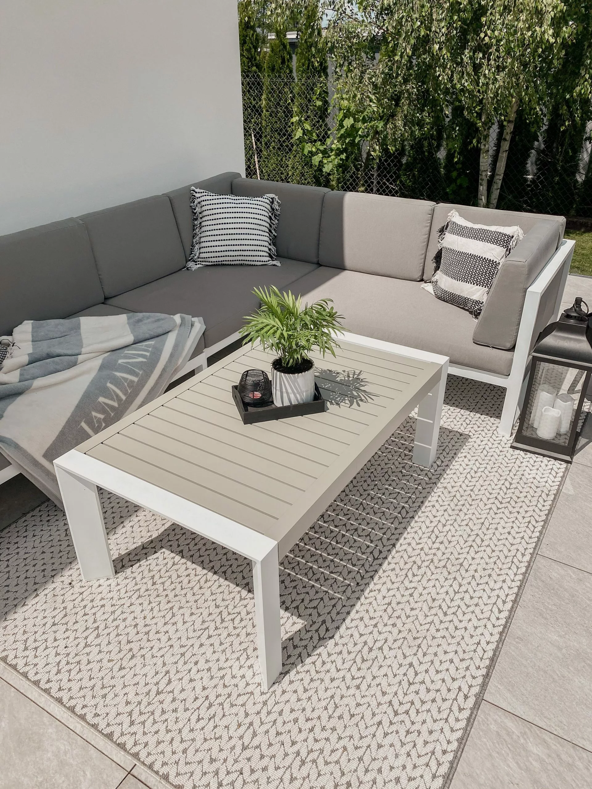 Beliani Loungeset 6-zits Aluminium Wit/grijs CASTELLA - Afbeelding 6