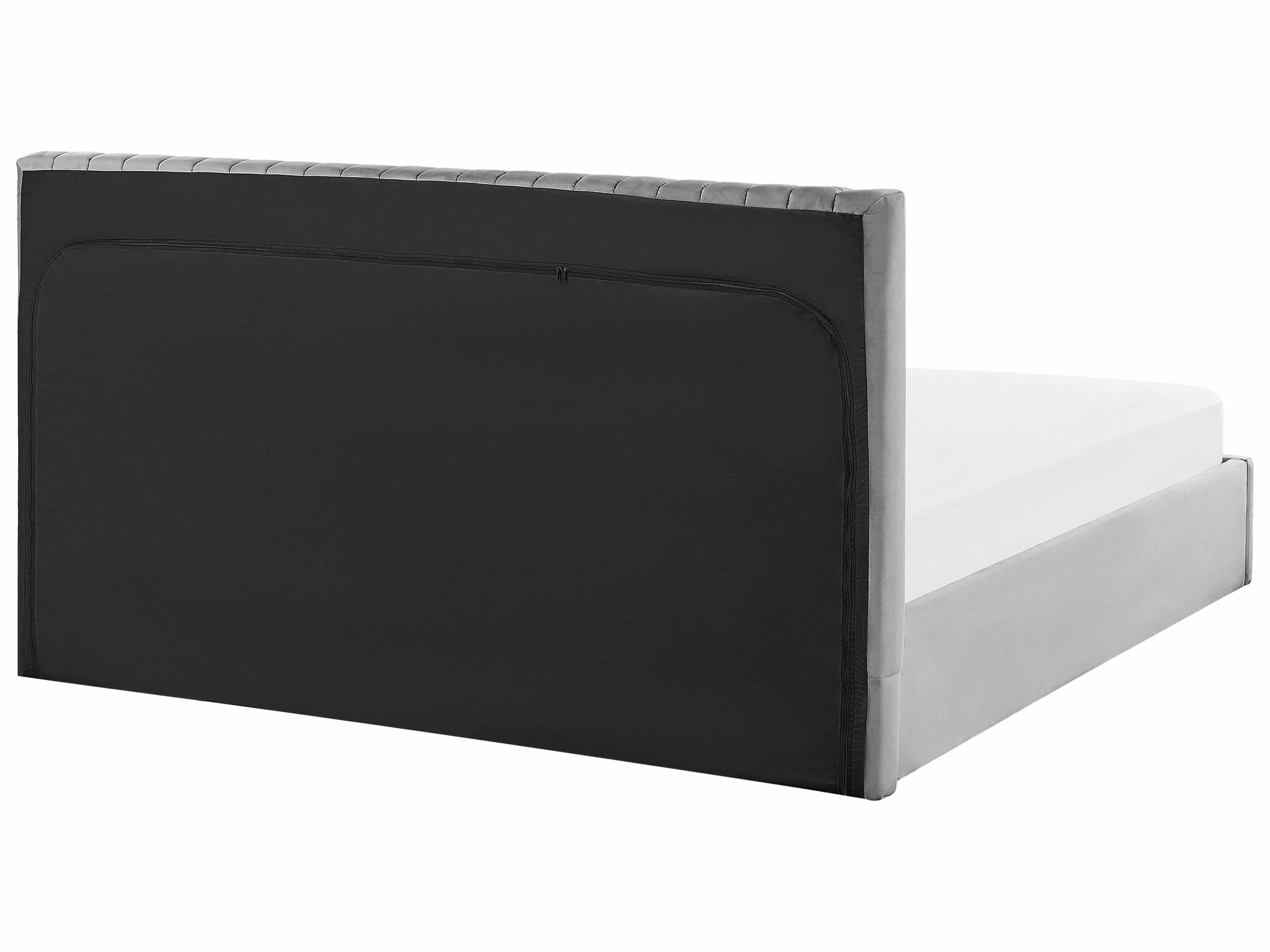 Beliani Bed Fluweel Grijs Met Opbergruimte In Diverse Formaten VION - Afbeelding 5