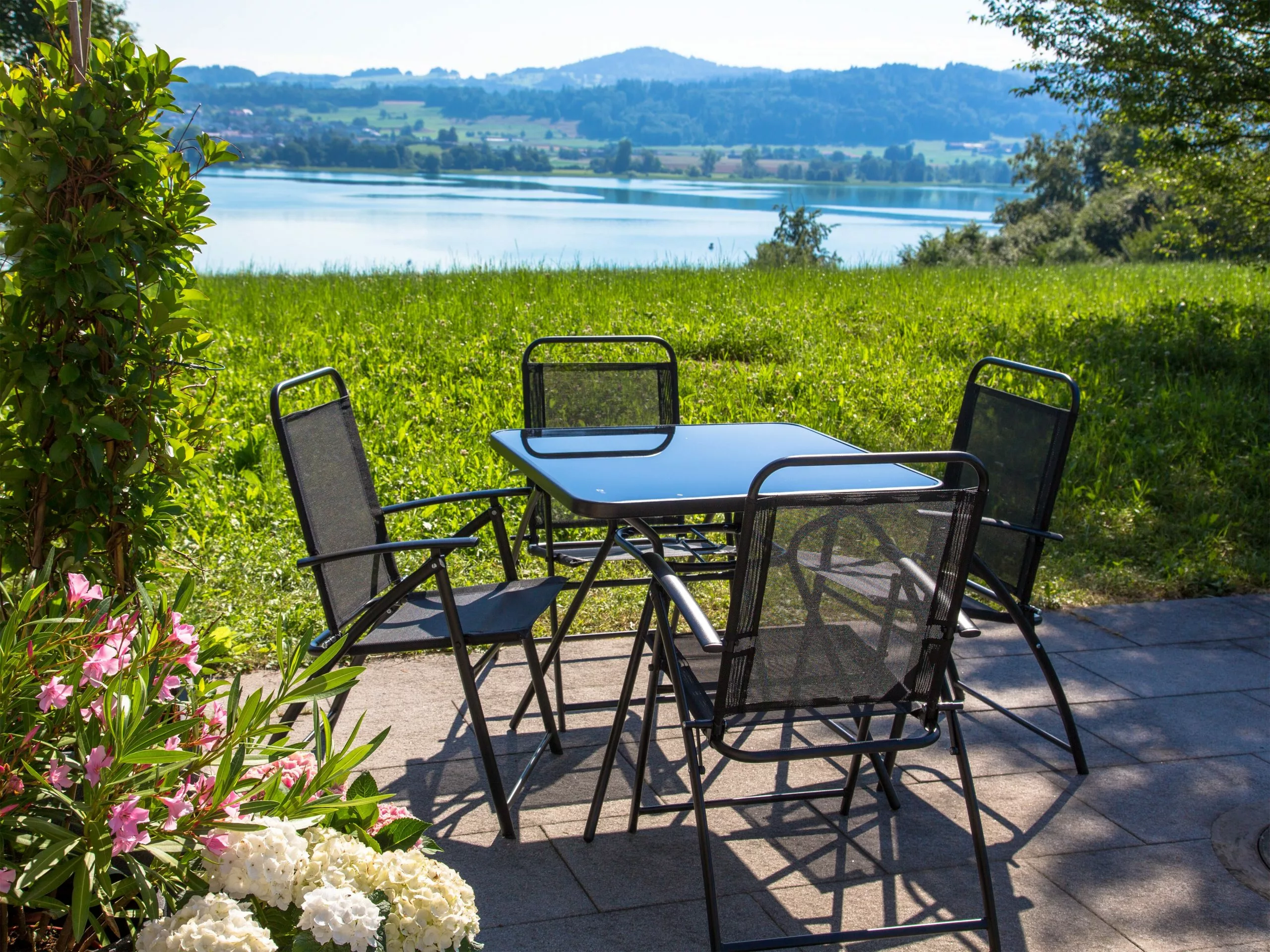 Beliani Tuinstoel Set Van 4 Staal Zwart LIVO - Afbeelding 3