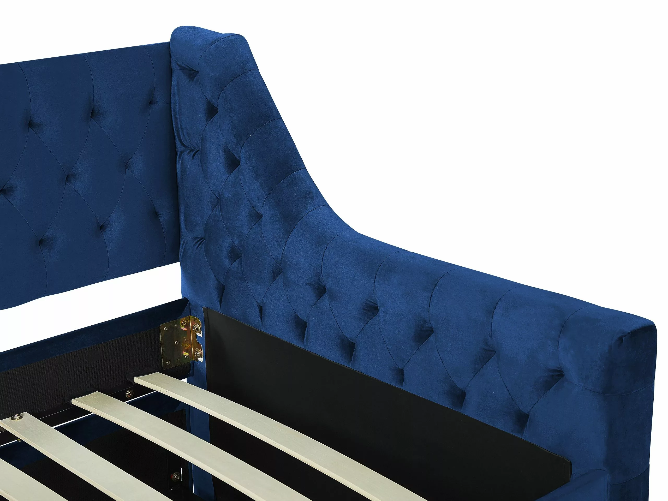 Beliani Slaapbank Fluweel Blauw MONTARGIS - Afbeelding 9