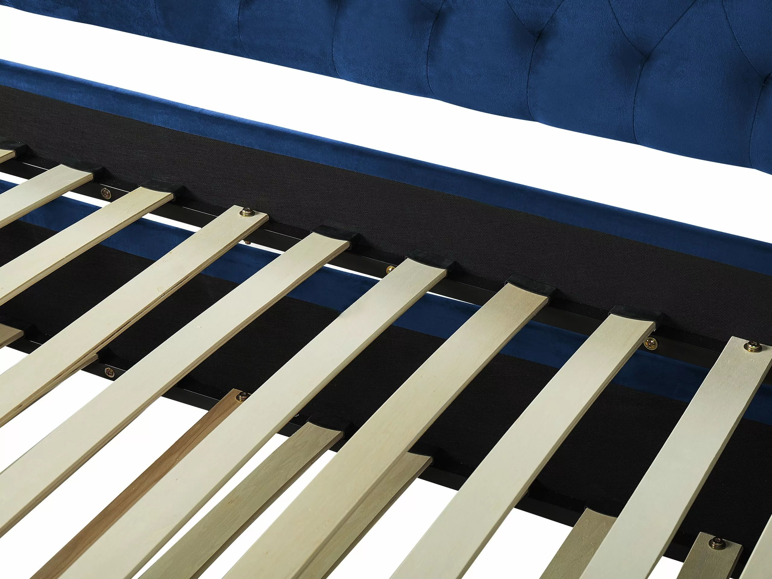 Beliani Slaapbank Fluweel Blauw MONTARGIS - Afbeelding 10