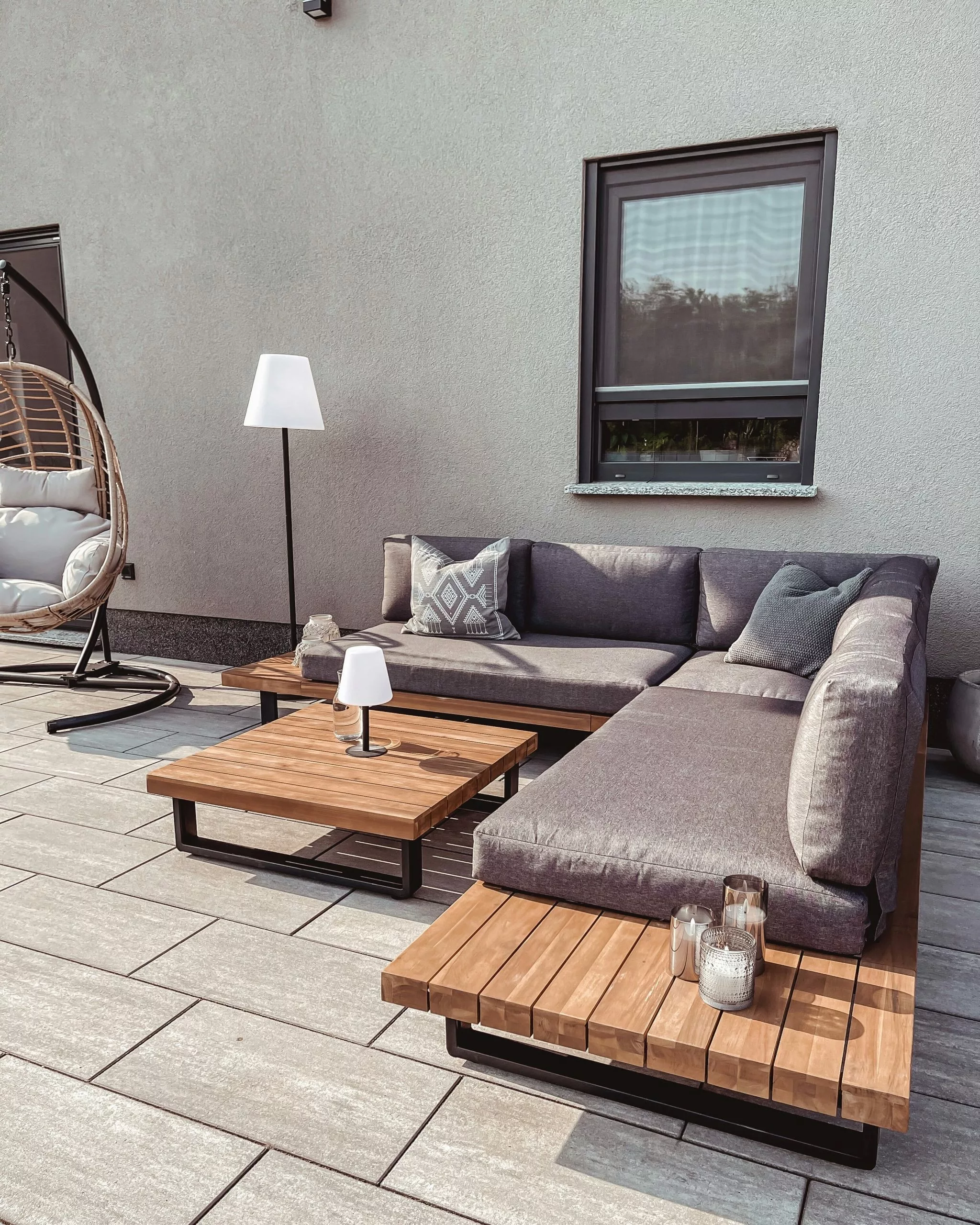 Beliani Loungeset 5-zits Acaciahout Grijs MYKONOS - Afbeelding 10