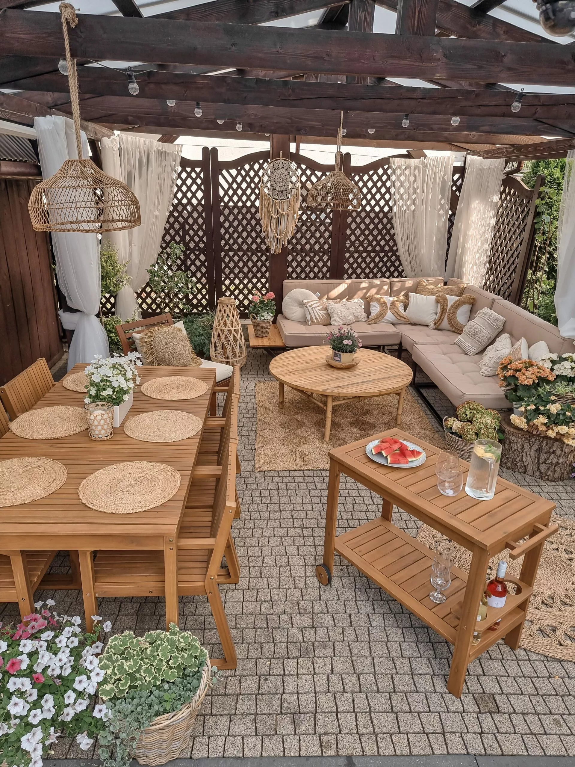 Beliani Tuinset Met Trolley Acaciahout Bruin SASSARI - Afbeelding 9