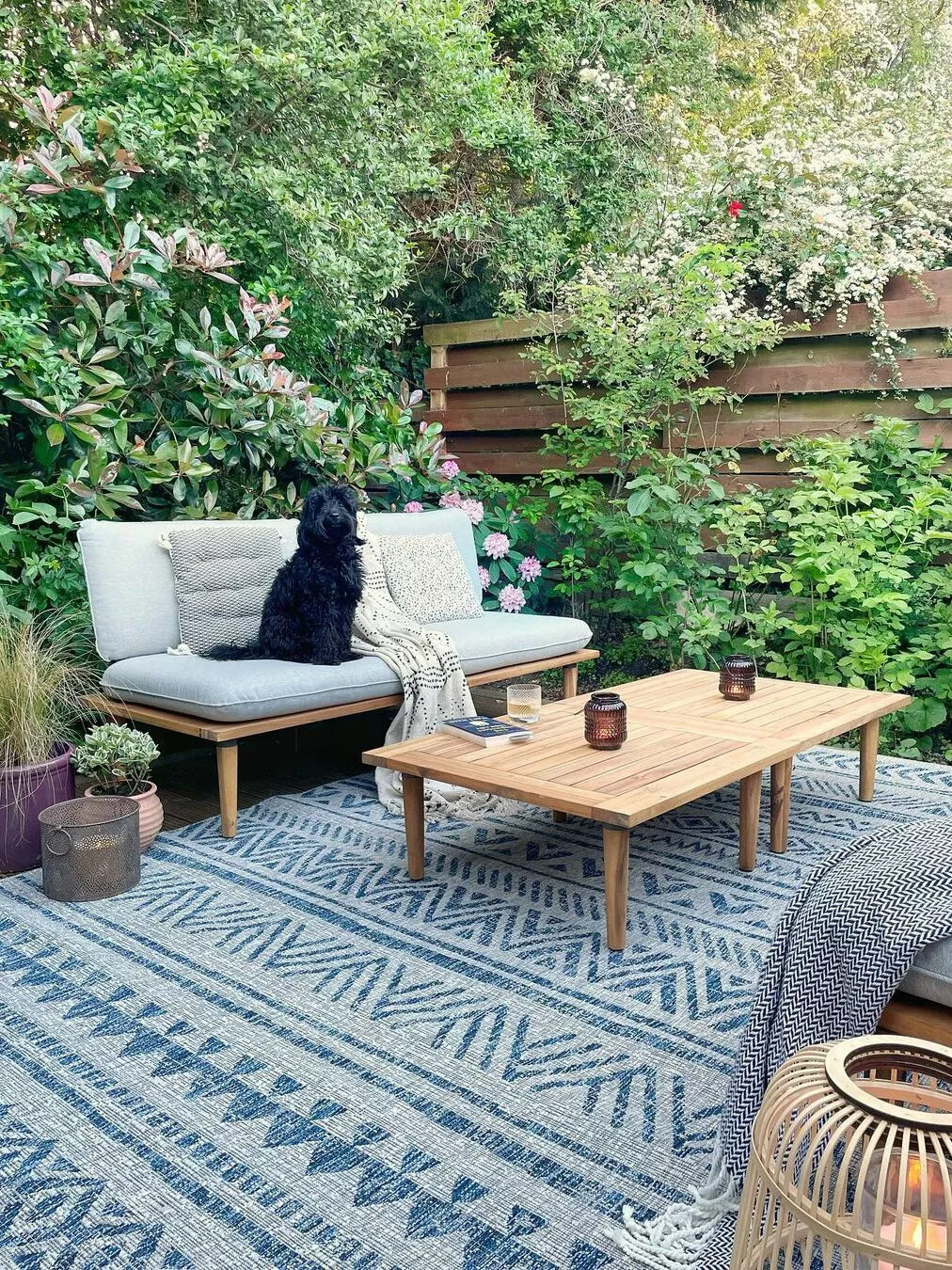 Beliani Loungeset 4-zits Acaciahout Lichtgrijs FRASCATI - Afbeelding 8