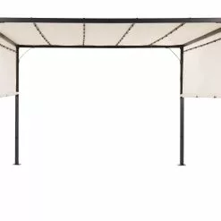 Beliani Pergola Met LED-verlichting Staal Beige 310 X 310 Cm PARGA