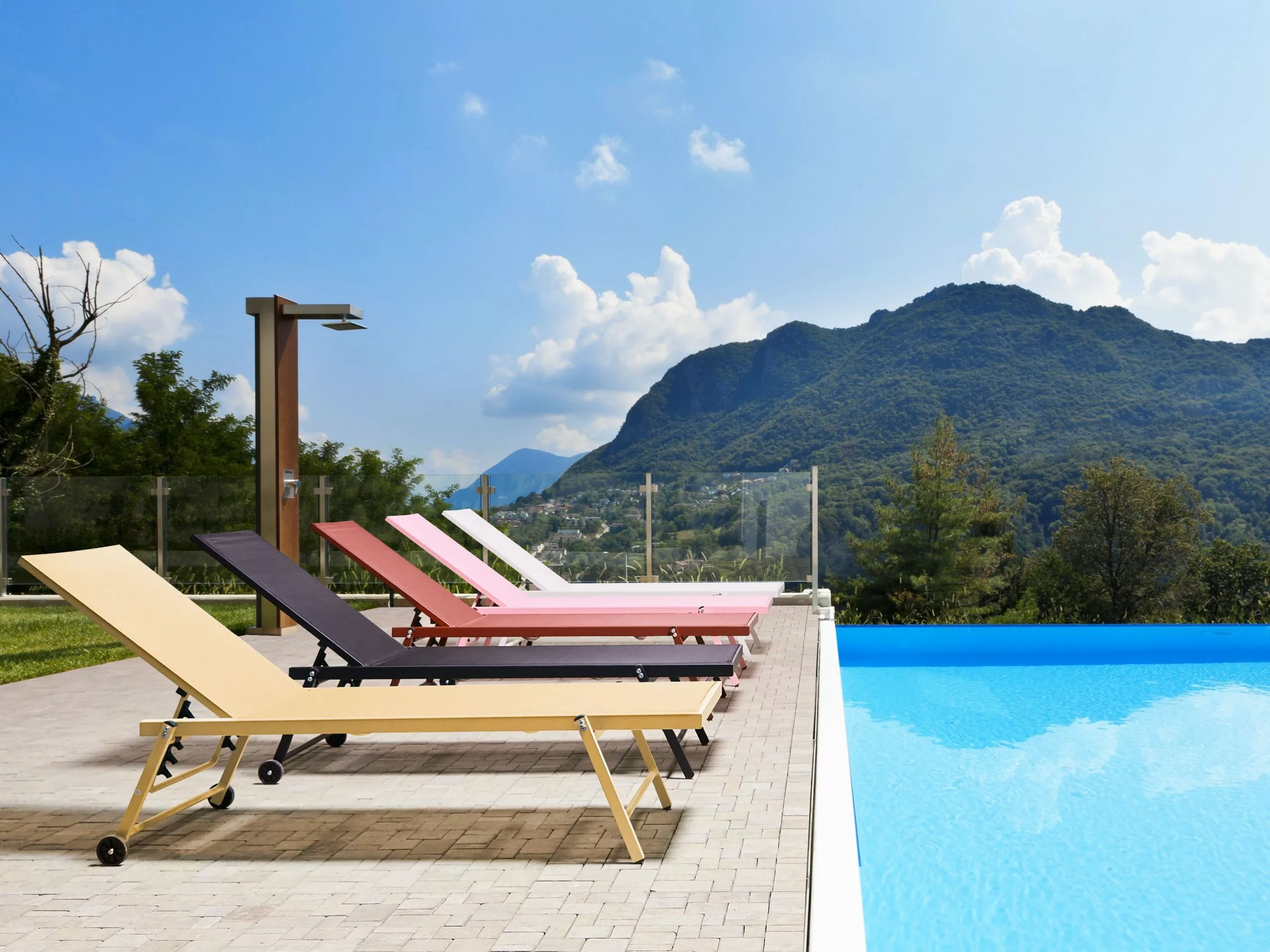 Beliani Ligstoel Aluminium Geel PORTOFINO 5 Beliani Ligstoel Aluminium Geel PORTOFINO - Afbeelding 3