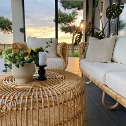 Beliani Loungeset 4-zits Rotan Natuurlijk/crèmewit DOLCEDO/LIMNI -Exporteren Stoelen Winkel undef src sa picid 828662 type whitesh image 1 scaled