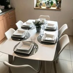 Beliani Eettafel Wit 150 X 90 Cm SANTOS -Exporteren Stoelen Winkel undef src sa picid 829061 type whitesh image scaled