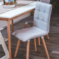 Beliani Eetkamerstoel Set Van 2 Stof Lichtgrijs BROOKLYN -Exporteren Stoelen Winkel undef src sa picid 829469 type whitesh image scaled