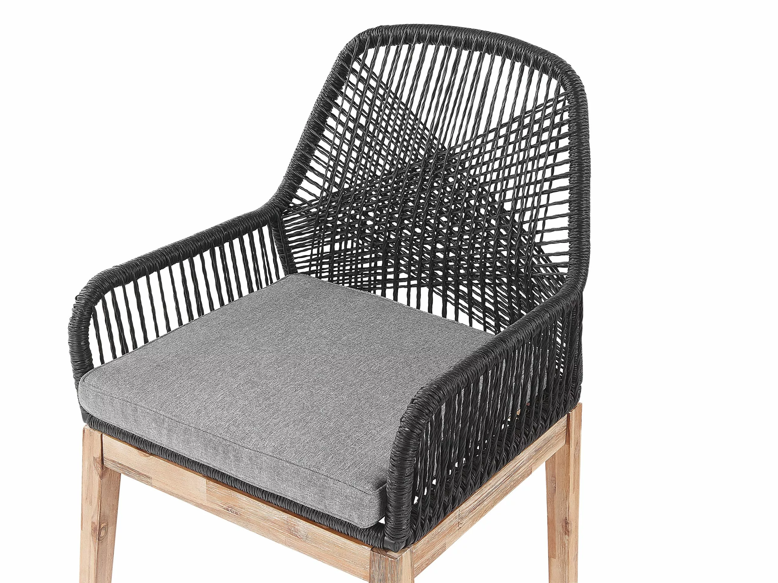 Beliani Tuinset 6-zits Stoelen Beton Wit/zwart OLBIA - Afbeelding 8