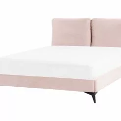 Beliani Bed Fluweel Roze In Diverse Formaten MELLE