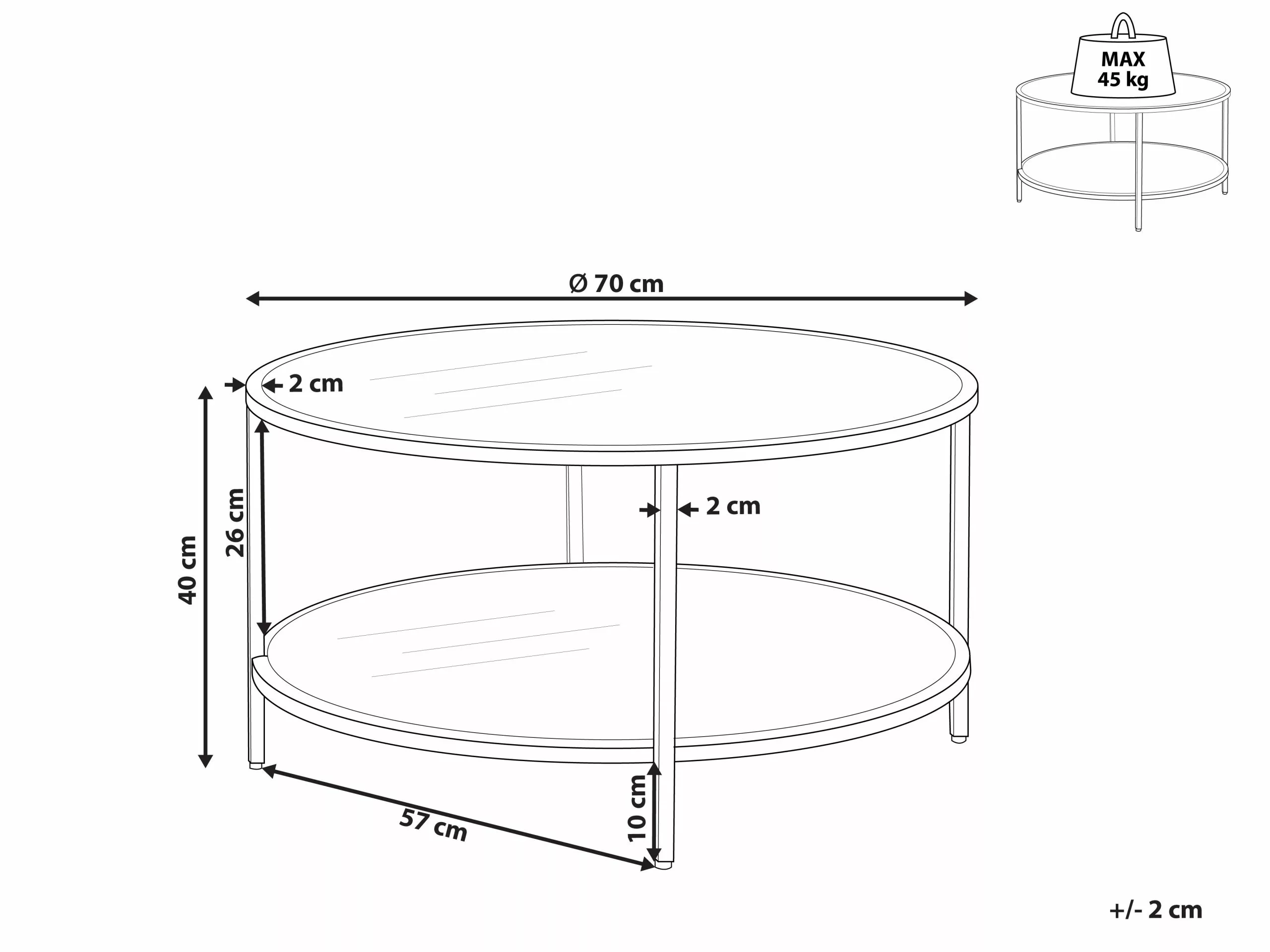 Beliani Salontafel Glas/goud BIRNEY - Afbeelding 8
