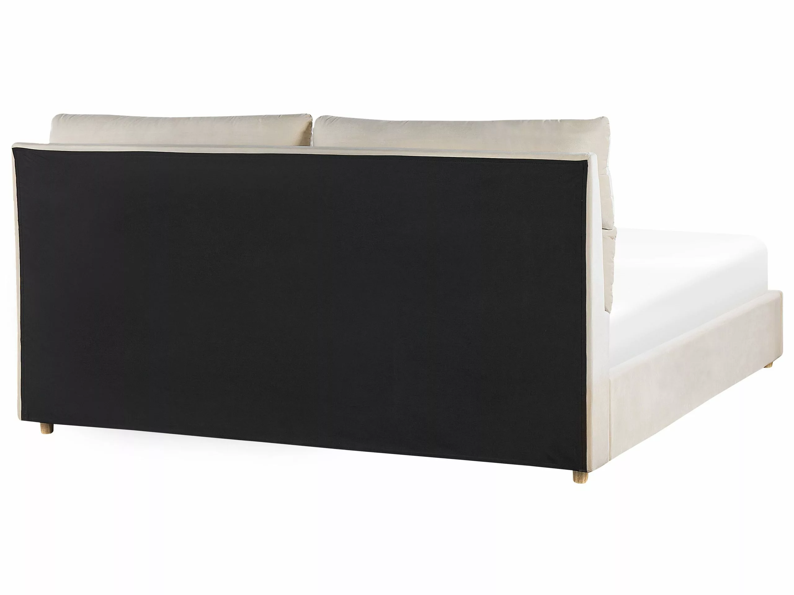 Beliani Bed Fluweel Beige In Diverse Formaten BATILLY - Afbeelding 6